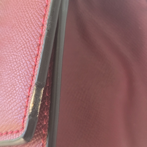 Prada Crossbody Top Handle HandBag Chain Strap Red Women Leather New 2way - Picture 7 of 16